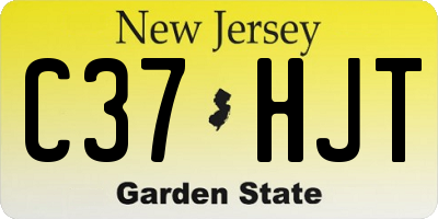 NJ license plate C37HJT