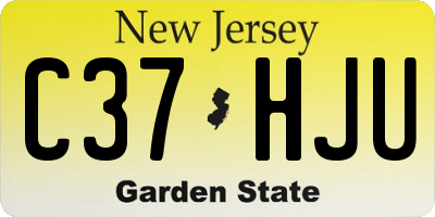 NJ license plate C37HJU
