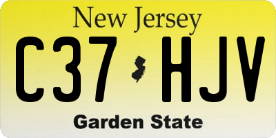 NJ license plate C37HJV