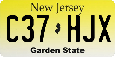 NJ license plate C37HJX