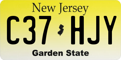 NJ license plate C37HJY