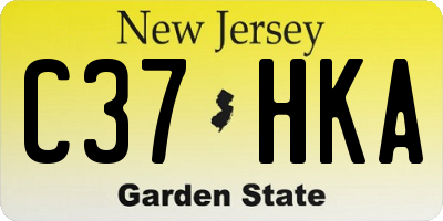 NJ license plate C37HKA