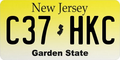 NJ license plate C37HKC