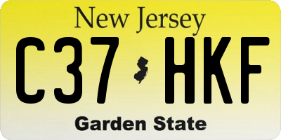NJ license plate C37HKF