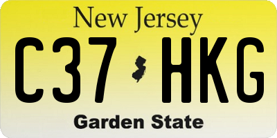 NJ license plate C37HKG