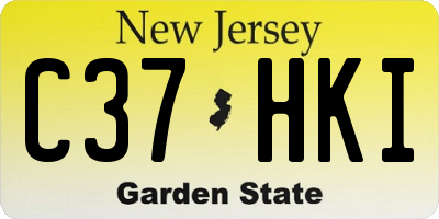 NJ license plate C37HKI