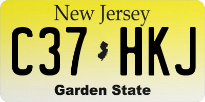 NJ license plate C37HKJ