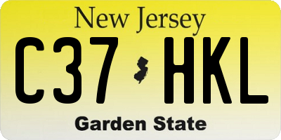 NJ license plate C37HKL