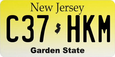 NJ license plate C37HKM