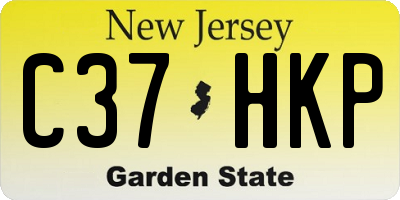 NJ license plate C37HKP