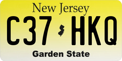 NJ license plate C37HKQ
