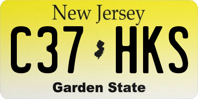 NJ license plate C37HKS