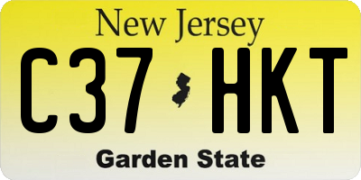 NJ license plate C37HKT