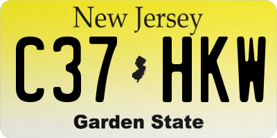 NJ license plate C37HKW