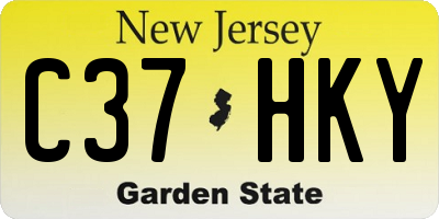 NJ license plate C37HKY