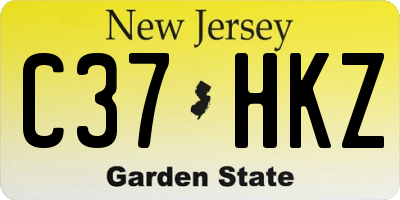 NJ license plate C37HKZ