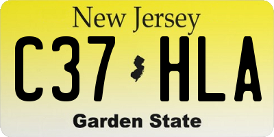 NJ license plate C37HLA