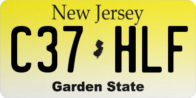 NJ license plate C37HLF