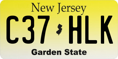NJ license plate C37HLK