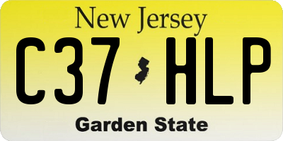 NJ license plate C37HLP