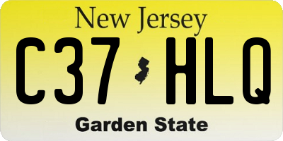 NJ license plate C37HLQ