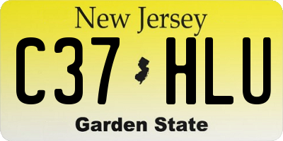 NJ license plate C37HLU