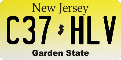 NJ license plate C37HLV