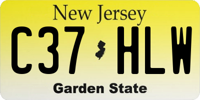 NJ license plate C37HLW