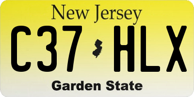 NJ license plate C37HLX