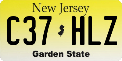 NJ license plate C37HLZ