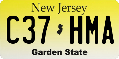 NJ license plate C37HMA