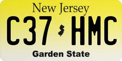 NJ license plate C37HMC