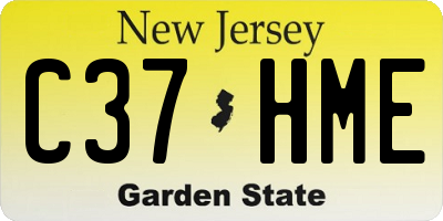 NJ license plate C37HME