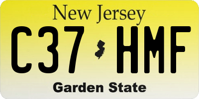 NJ license plate C37HMF