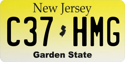 NJ license plate C37HMG