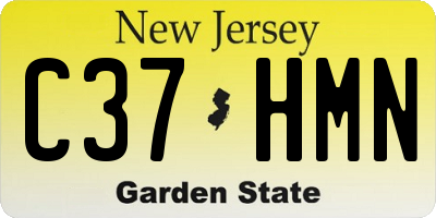 NJ license plate C37HMN