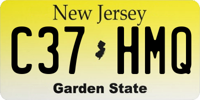 NJ license plate C37HMQ