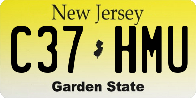 NJ license plate C37HMU