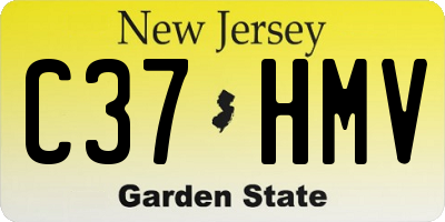 NJ license plate C37HMV