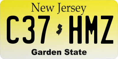 NJ license plate C37HMZ