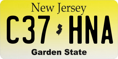 NJ license plate C37HNA