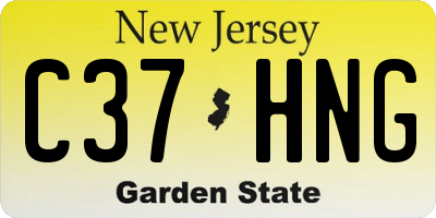 NJ license plate C37HNG