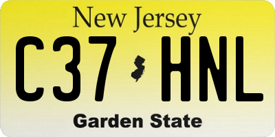NJ license plate C37HNL
