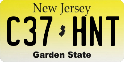 NJ license plate C37HNT