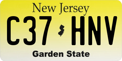 NJ license plate C37HNV
