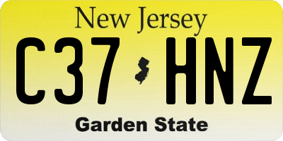 NJ license plate C37HNZ