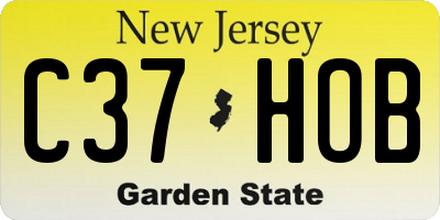 NJ license plate C37HOB