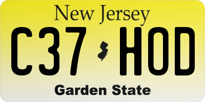 NJ license plate C37HOD