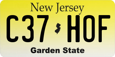 NJ license plate C37HOF