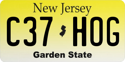 NJ license plate C37HOG